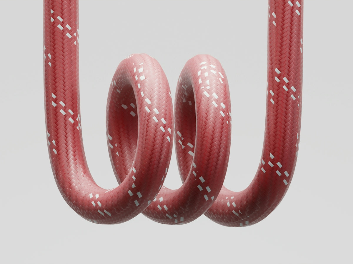Red rope coiled in a spiral shape