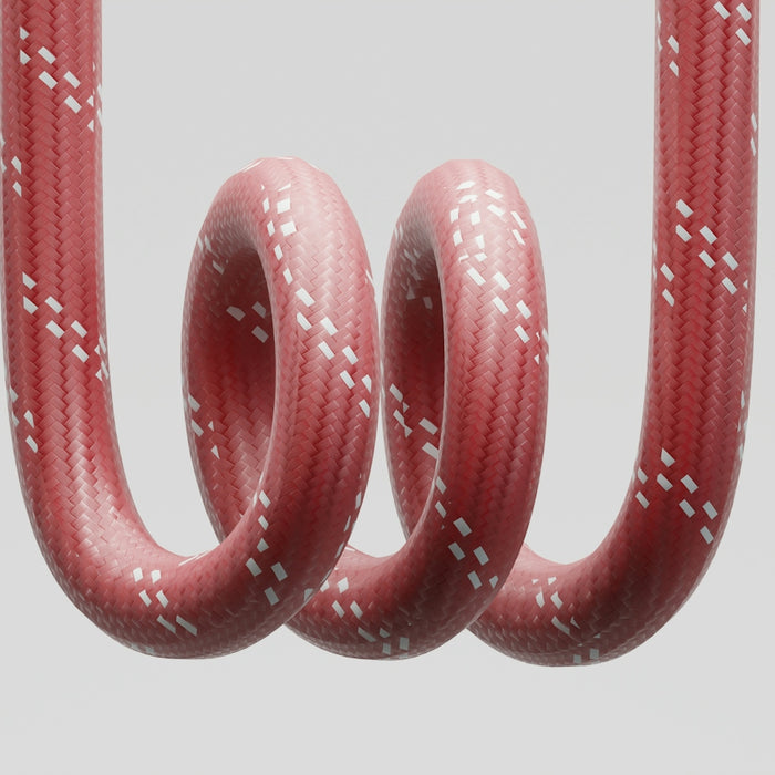 Red rope coiled in a spiral shape