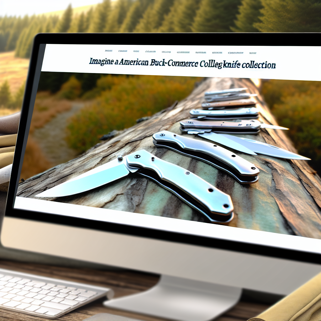 American Buck Fillet Folding Knives arranged on a weathered log outdoors, Buck Knives collection.