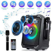 Action Outdoors Limited Portable Wireless Party Speaker with LED Light and Mics Portable Wireless Party Speaker with LED Light and Mics