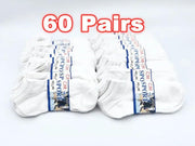 (60 Pairs) Thin Ankle Socks - WHITE - M7-11/ W8-12 by dealonline.co.nz
