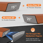 Roller Knife Sharpening Kit With Diamond, Dual-Grind Rolling Knife Sharpener, Sharpening Tool For Kitchen Knives, Tumbler Sharpener For Home - Brown by China Dropship