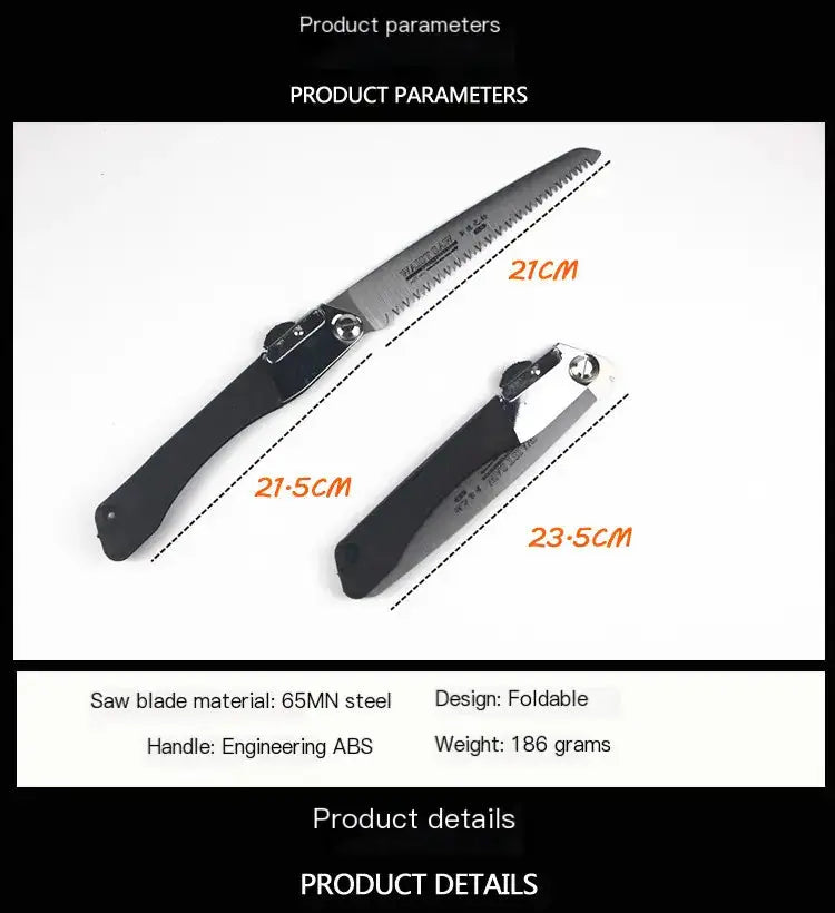 Folding Hand Saw - Portable Garden Pruning Saw for Woodworking & Outdoor Use by Mead's Supply & Equipment Outfitters limited