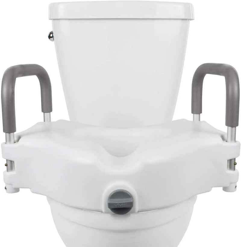 2 in 1 Raised Toilet Seat with Removable Padded Arms, Standard Seat by salelink.co.nz