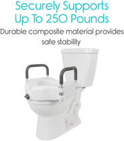 2 in 1 Raised Toilet Seat with Removable Padded Arms, Standard Seat by salelink.co.nz