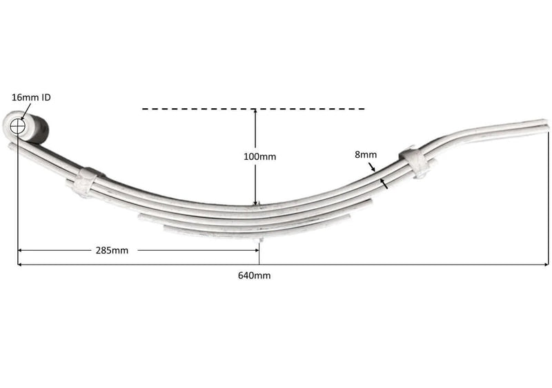 Multi-Leaf Slipper - 2000kg (Short) - Pair 5 Leaf by Trojan