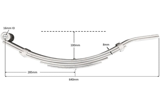Multi-Leaf Slipper - 2000kg (Short) - Pair 5 Leaf by Trojan