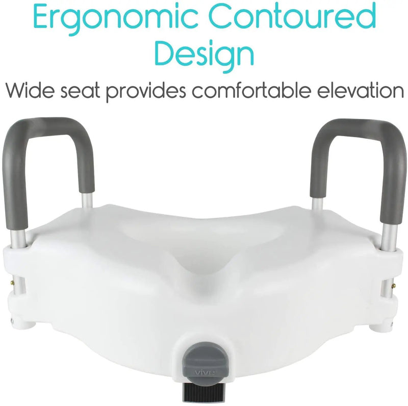 2 in 1 Raised Toilet Seat with Removable Padded Arms, Standard Seat by salelink.co.nz