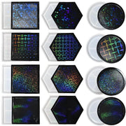 Holographics Coaster Moulds - Round/Square/Hexagonal by Resin Art NZ