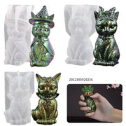 Gloss Mirror Magic Cat Ornament Demon Pirate Cat Key Pendant Silicone Moulds by Resin Art NZ