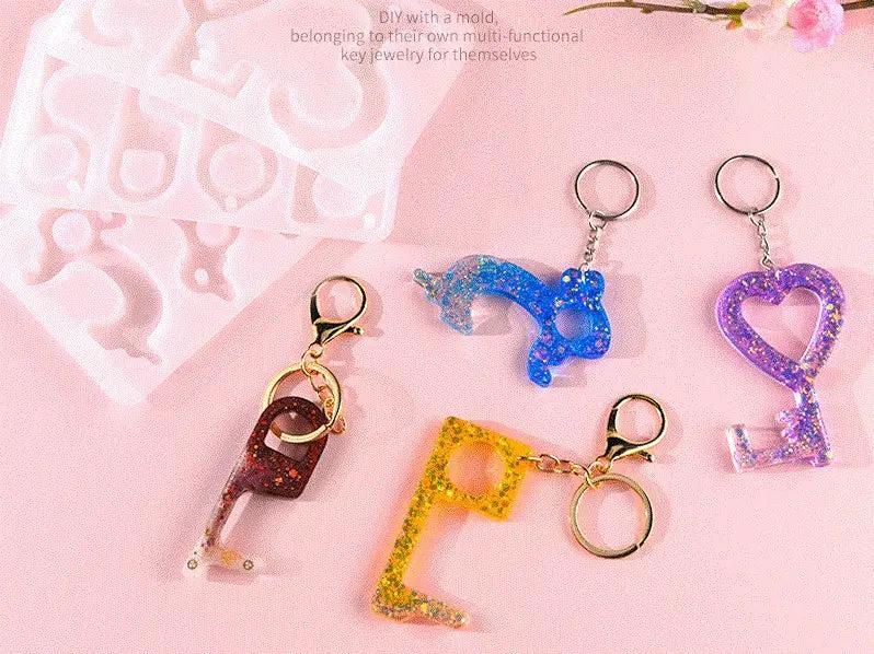 Keychain Resin Silicone Mould, No Touch Door Opener Resin Mould by Resin Art NZ