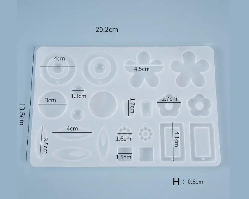 DIY Silicone Resin Moulds Earrings Pendant Epoxy Casting Moulds - 18 by Resin Art NZ