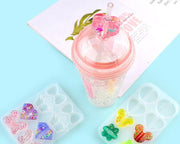 Straws Moulds Straw Topper Resin Mould, Straw Topper Attachment Silicone Casting Molds with Mouse, Crown, Heart, Star, Flower, Butterfly Shape by Resin Art NZ