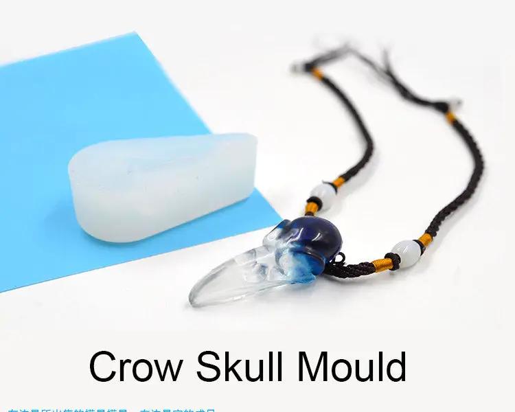 TINY SIZE 3D Raven Skull Silicone Mould Bird Skeleton Head Mould Crow Moulds Halloween Jewelry Making Epoxy Resin by Resin Art NZ