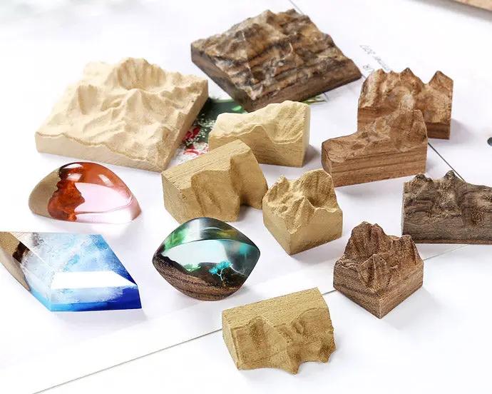 Fake Mountain Resin Epoxy Craft Wood Natural Snow Mountain Dried Flower Resin Decorative Craft DIY Ring Pendant Micro Landscape Making for Jewelry by Resin Art NZ