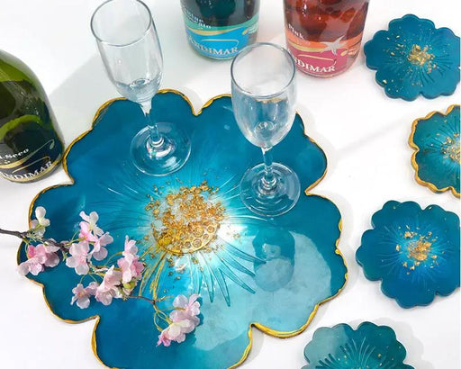 Set of Coaster Moulds - 1x Flower Large + 5x Flower Small by Resin Art NZ