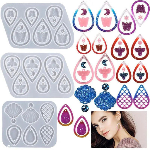 DIY Silicone Resin Moulds Earrings Pendant Epoxy Casting Moulds - 26 by Resin Art NZ