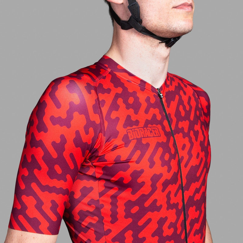 Euro Cycling NZ Clothing Bioracer Spitfire Jersey SS Red Noise Bioracer Spitfire Jersey SS Red Noise Cycling Jersey | NZ