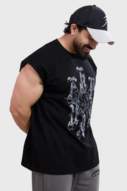 Ash Capsleeves Tank Black by Fuaark Nz