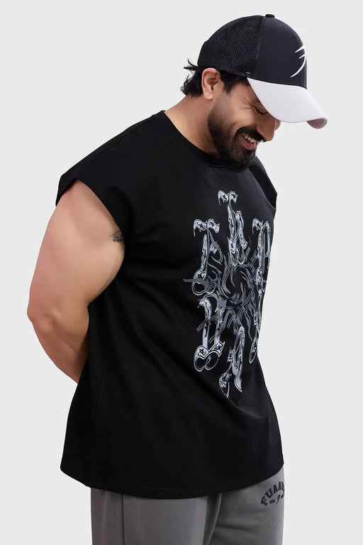 Ash Capsleeves Tank Black by Fuaark Nz