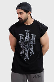 Ash Capsleeves Tank Black by Fuaark Nz