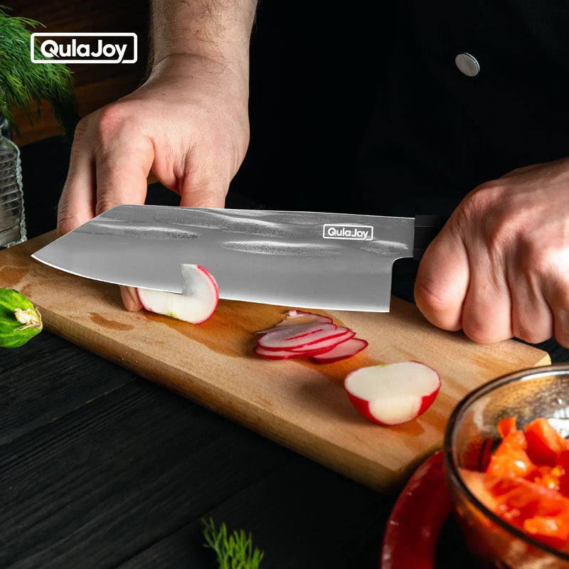 Qulajoy Chef Knife 8 Inch - Hand Forged Swedish Sandvik Steel Gyuto Cooking Knife - Professional Japanese Kitchen Knife - Classic Octagonal Handle - Kiritsuke by China Dropship