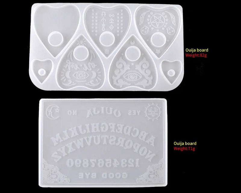 Oujia Board Moulds and Planchette Resin Moulds, Gothic Epoxy Resin Silicone Moulds for Ouija Board Game, Pendant, Resin Crafts by Resin Art NZ