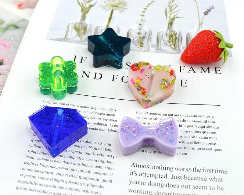 Straws Moulds Straw Topper Resin Mould, Straw Topper Attachment Silicone Casting Molds with Mouse, Crown, Heart, Star, Flower, Butterfly Shape by Resin Art NZ