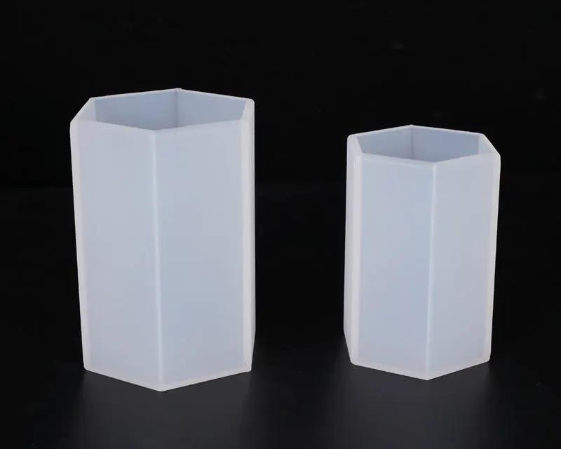 DIY Plant Pot mould, Cube and Cylinder Resin Planter moulds, Square Silicone moulds, DIY Flower Pot moulds, Pen Holder moulds - Hexagonal by Resin Art NZ