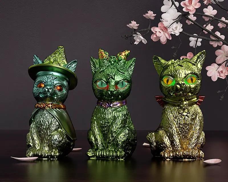 Gloss Mirror Magic Cat Ornament Demon Pirate Cat Key Pendant Silicone Moulds by Resin Art NZ