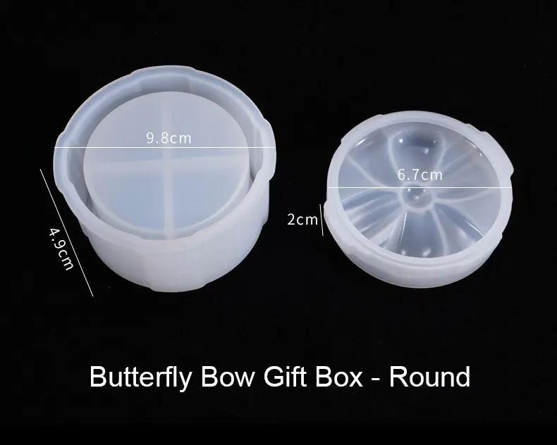 Butterfly Bow Gift Box Container with Lid Resin Mould Jewelry Storage Box Container Resin Casting Silicone Mould Epoxy DIY Art Crafts by Resin Art NZ