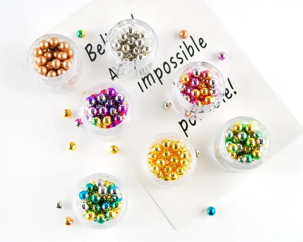 Golden Beads - 6mm Golden Pearl Beads No Hole Loose ABS Plastic Pearl Beads Resin Filling Material Pearl Beads for Resin Art Crafting by Resin Art NZ