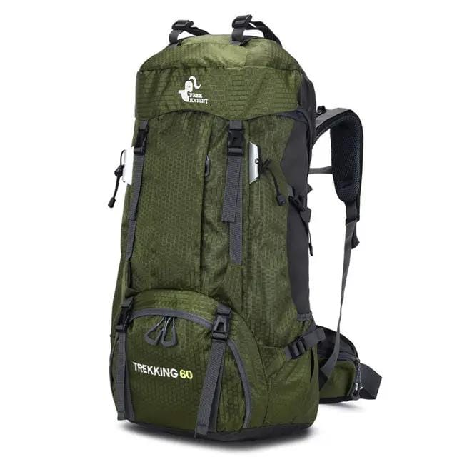Mead's Supply & Equipment Outfitters limited Backpacks & Hiking Bags 60L Hiking Backpack with Rain Cover — Lightweight Nylon Trekking Pack 60L Hiking Backpack with Rain Cover — Lightweight Nylon Trekking Pack