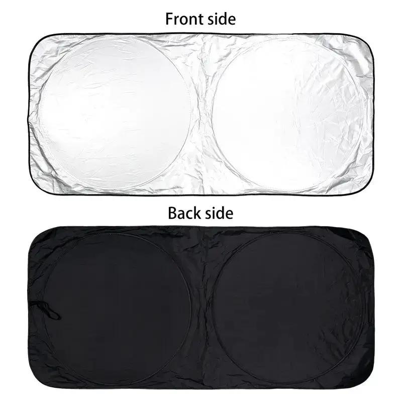 Large Silver Car Sunshade Foldable Double-Circle by dealonline.co.nz