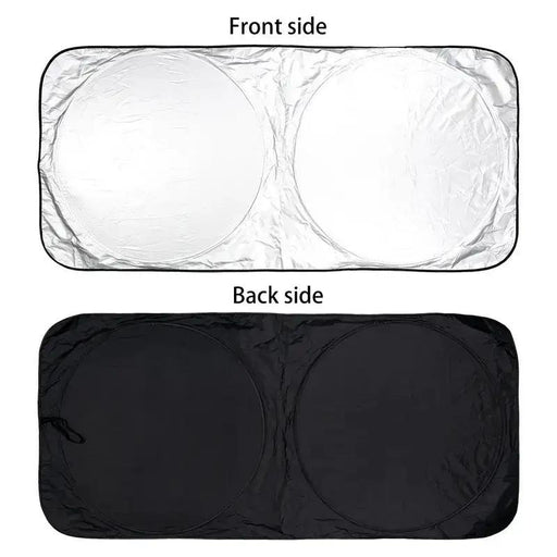 Large Silver Car Sunshade Foldable Double-Circle by dealonline.co.nz