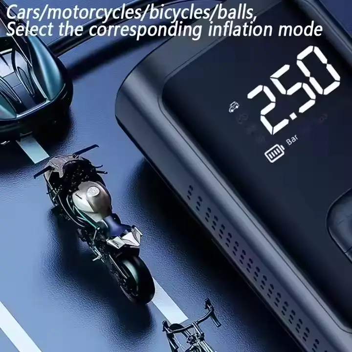 Portable Car Tyre Inflator Cordless Digital Air Compressor Rechargeable Air Pump by salelink.co.nz