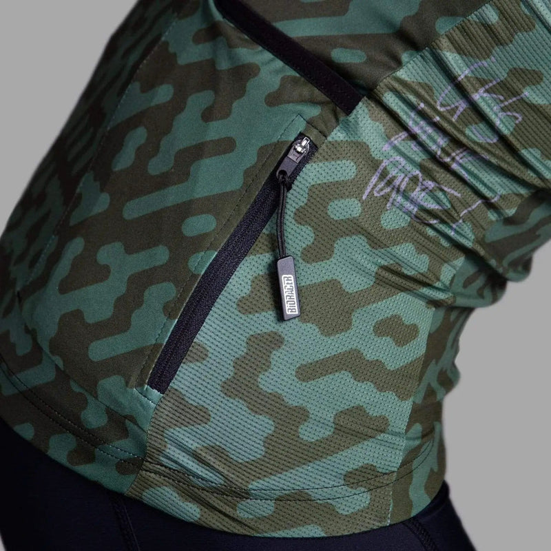 Euro Cycling NZ Clothing Bioracer Spitfire Jersey SS Olive Noise Bioracer Spitfire Short Sleeve Cycling Jersey Olive