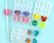 Straws Moulds Straw Topper Resin Mould, Straw Topper Attachment Silicone Casting Molds with Mouse, Crown, Heart, Star, Flower, Butterfly Shape by Resin Art NZ