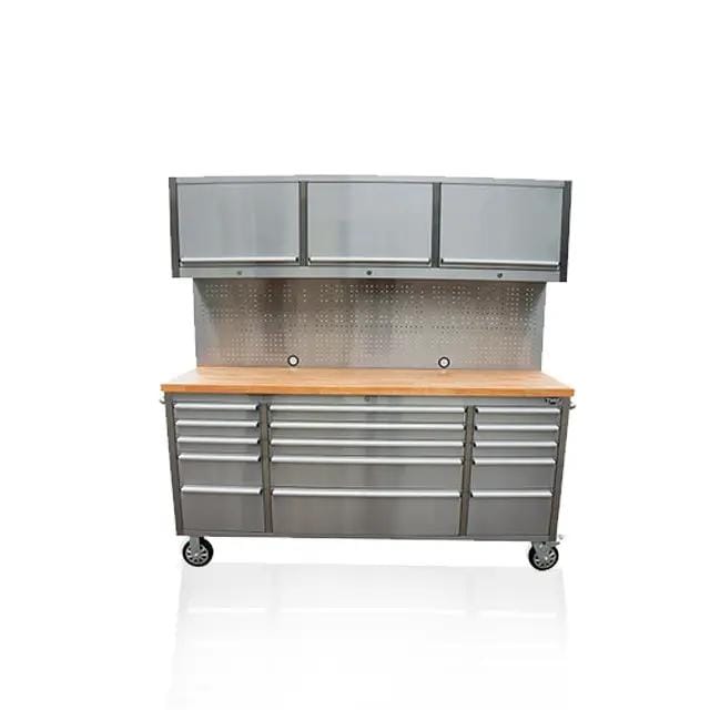 72 Inch 18 Drawers Stainless Steel Tool Chest workbench by Kiwi Grab
