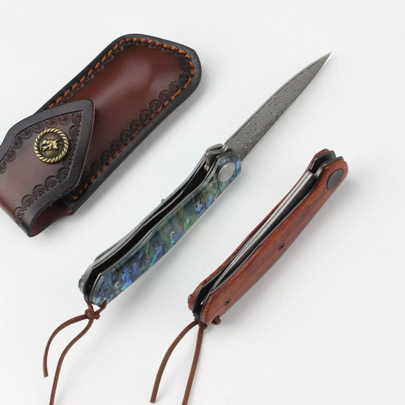 Color Shell Handle Damascus Steel Knife Colored Shell by China Dropship