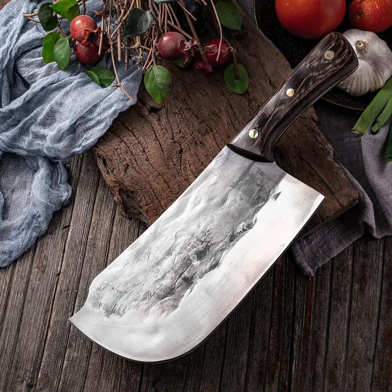 Chopping Knife Thickening Bone-chopping Knife Forging Old Kitchen Knife Brown by China Dropship