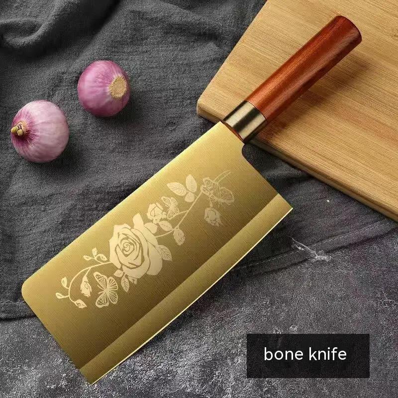 Gold Kitchen Household Alloy Bone Cutting Slice Knife Set Titanium Bone Cutting Knife by China Dropship