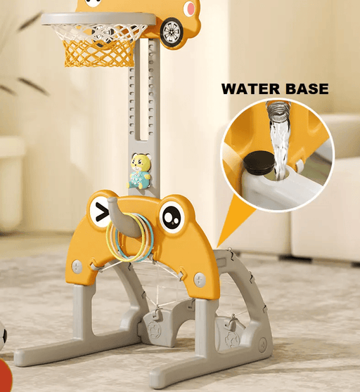 142CM Kids Basketball Hoop Stand Height Adjustable Water Base - Yellow by dealonline.co.nz