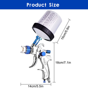 HVLP Spray Gun with 10Pcs 600ML Disposable Paint Cups, Automotive Gravity Feed by salelink.co.nz