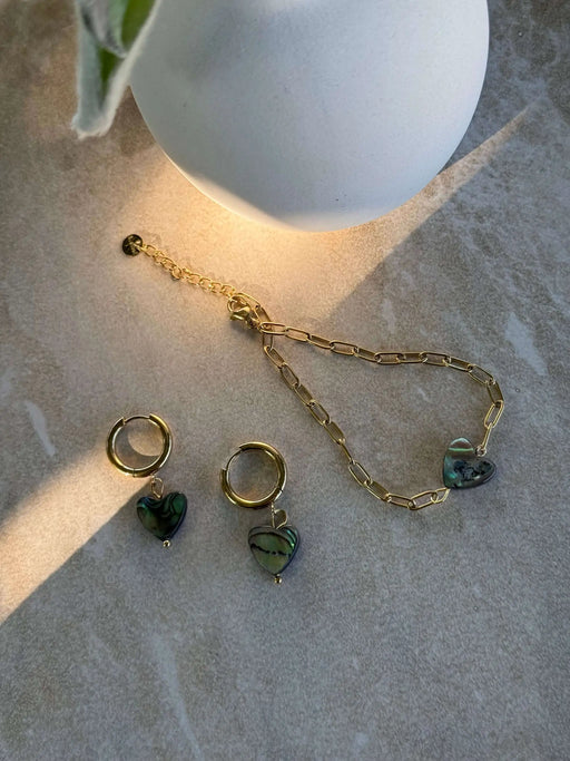 Pāua Heart Set by Tahana Jewellery