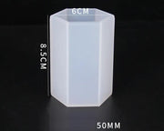DIY Plant Pot mould, Cube and Cylinder Resin Planter moulds, Square Silicone moulds, DIY Flower Pot moulds, Pen Holder moulds - Hexagonal by Resin Art NZ
