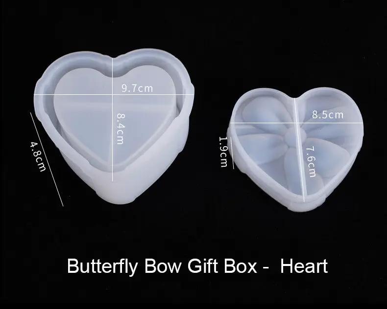 Butterfly Bow Gift Box Container with Lid Resin Mould Jewelry Storage Box Container Resin Casting Silicone Mould Epoxy DIY Art Crafts by Resin Art NZ