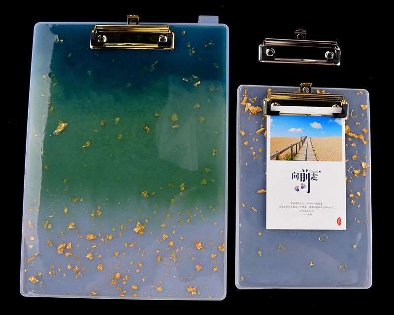 Clipboard Vertical File Folder Resin Moulds, Epoxy Resin Silicone Mould with Metal Accessories for Making File Folder Portfolio Drawing Board by Resin Art NZ