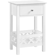 Farmhouse Bedside Table with 1 Drawer 1 Shelf with Fence by Yaheetech