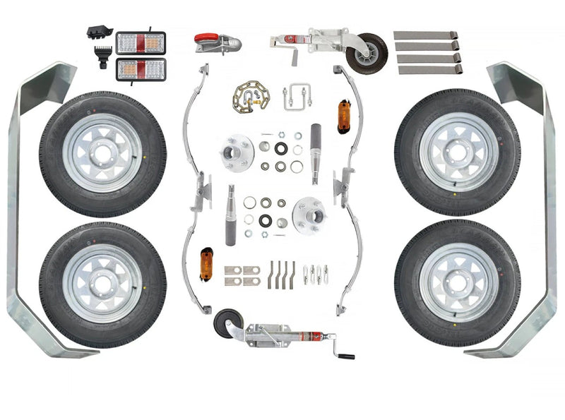 Non-Braked Tandem Axle Trailer Kit - 14" Wheel - No Axles by Trojan